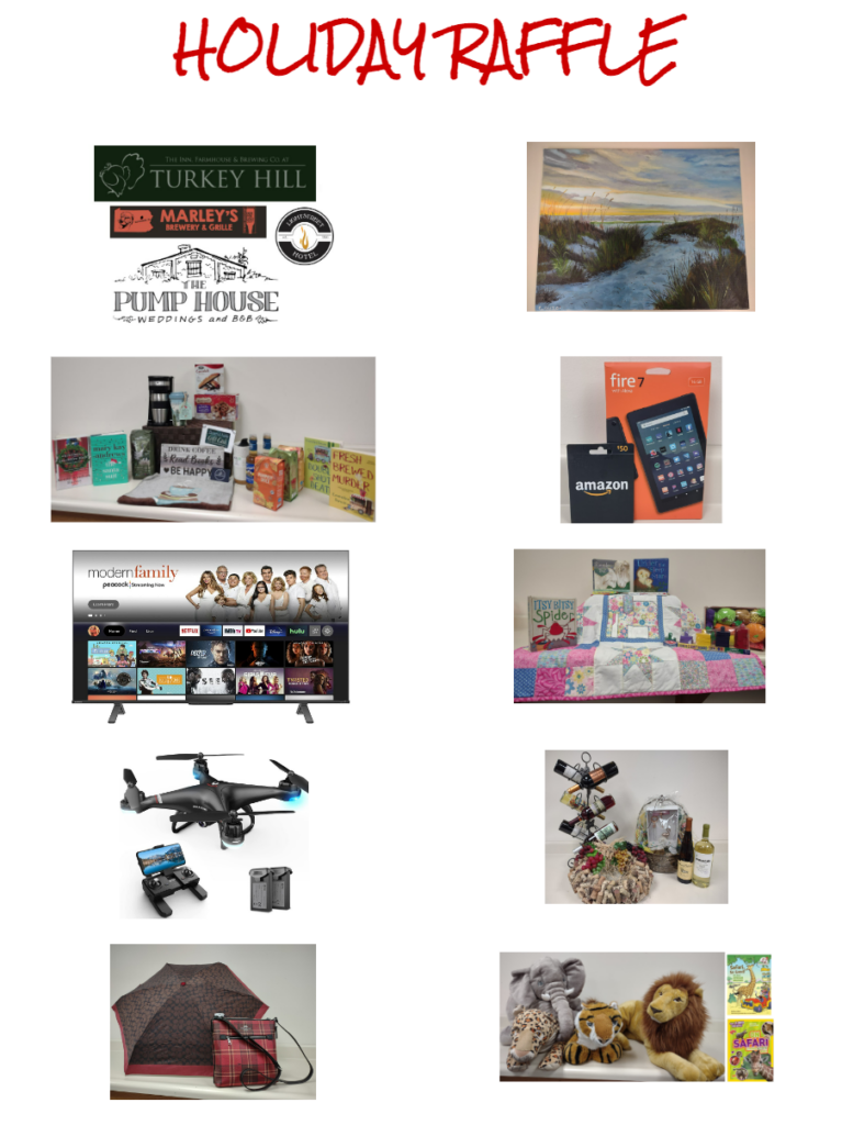 Images of 10 Raffle Prizes Described in the PDF Document in this Section.